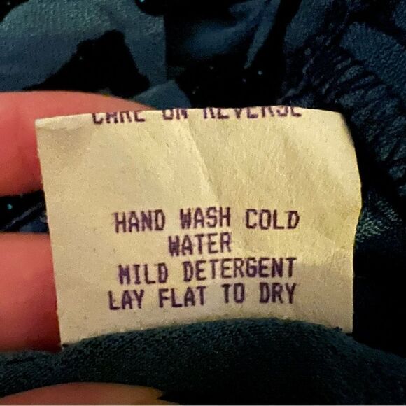 Windsor top cowl neck tiger stripe in blue sparkly fabric sz Small Deadstock - Picture 11 of 13